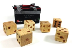 Te huur: Large wooden dice set - Free-Time